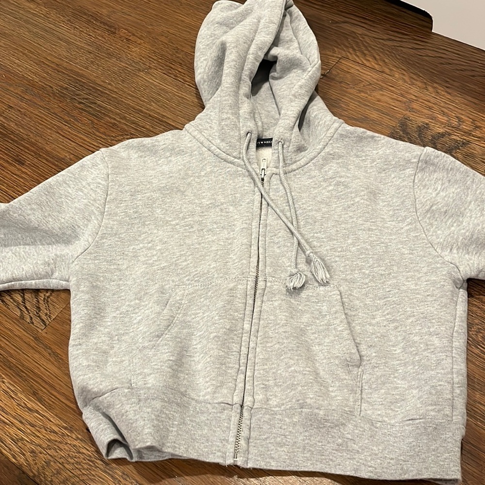 Brandy Melville Grey cropped hoodie